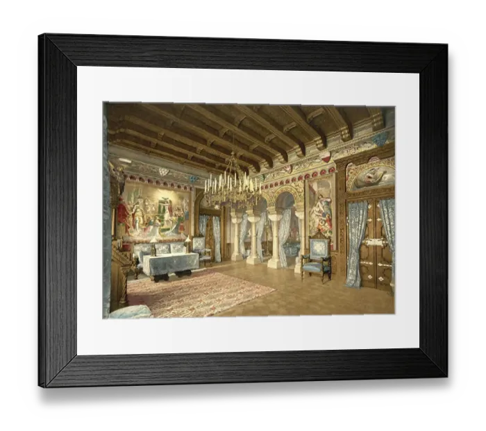 Framed Print : Picture cycle of the Lohengrin opera in Neuschwanstein Castle Framed Print : Picture cycle of the Lohengrin opera in Neuschwanstein Castle