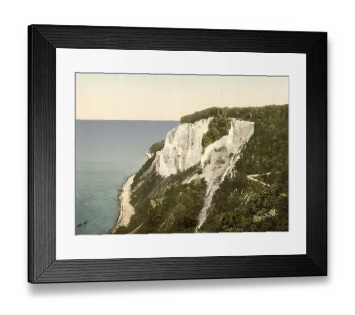 Framed Print : The small Stubbenkammer chalk cliffs on the island of Ruegen