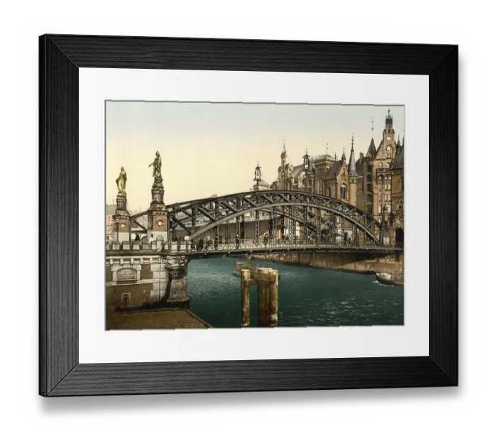 Framed Print : The Brooksbruecke in the Speicherstadt in Hamburg
