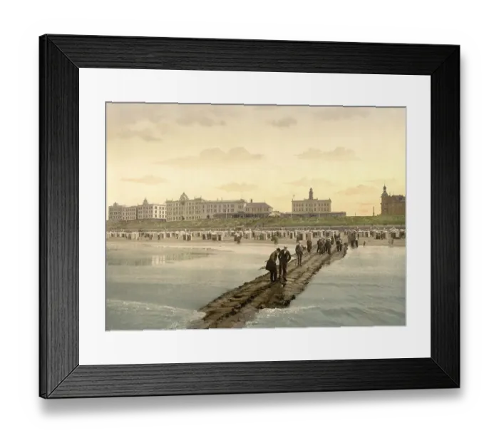 Framed Print : Hotels and beach of Borkum, Schleswig-Holstein Framed Print : Hotels and beach of Borkum, Schleswig-Holstein