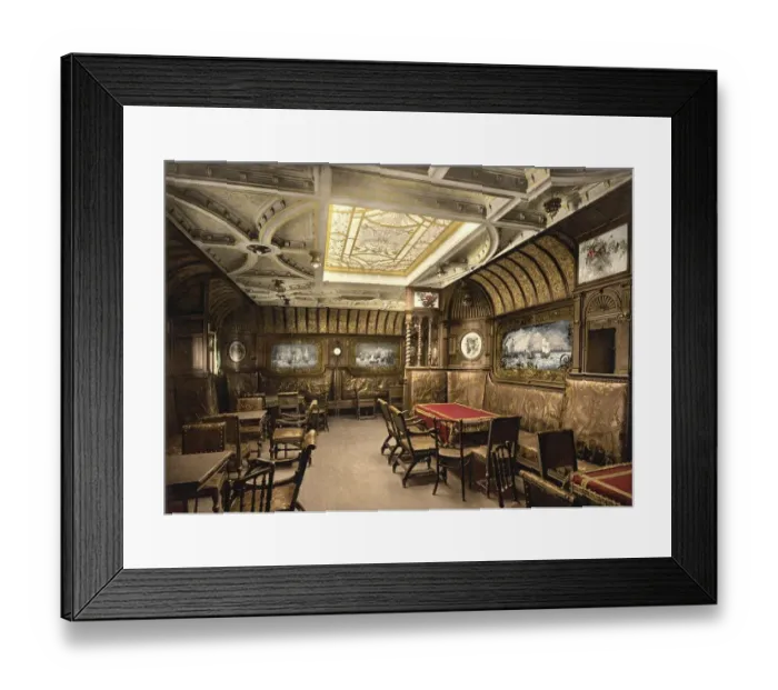 Framed Print : The Smoking Rooms in the Ship of Kaiser Wilhelm the Great