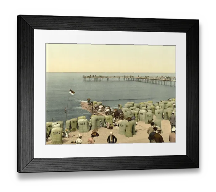Framed Print : The pier of Norderney with the beach of the North Sea Framed Print : The pier of Norderney with the beach of the North Sea