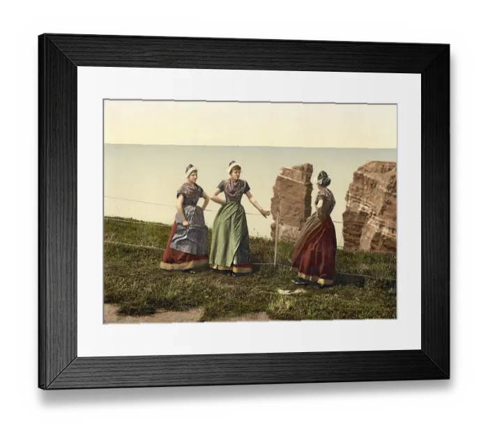 Framed Print : National traditional costume on Helgoland