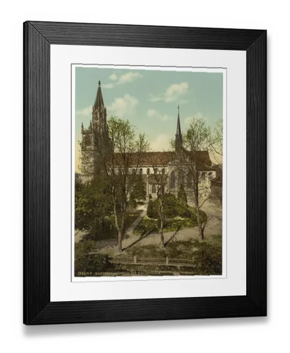Framed Print : The Cathedral and Statue of the Virgin Mary in Constance