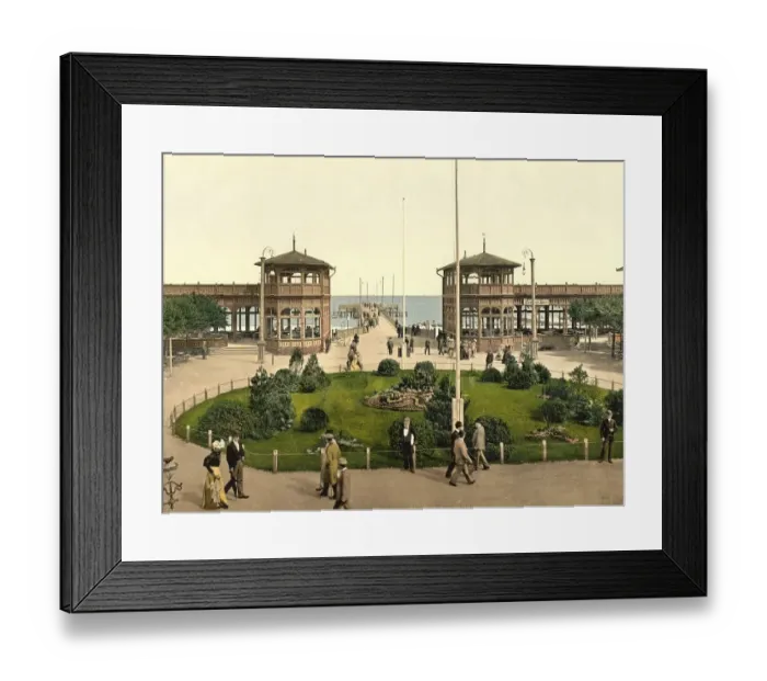 Framed Print : Spa garden and landing stage in Sopot