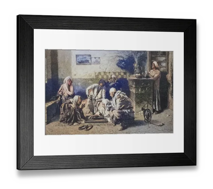 Framed Print : Trick-track player in an Egyptian coffee house