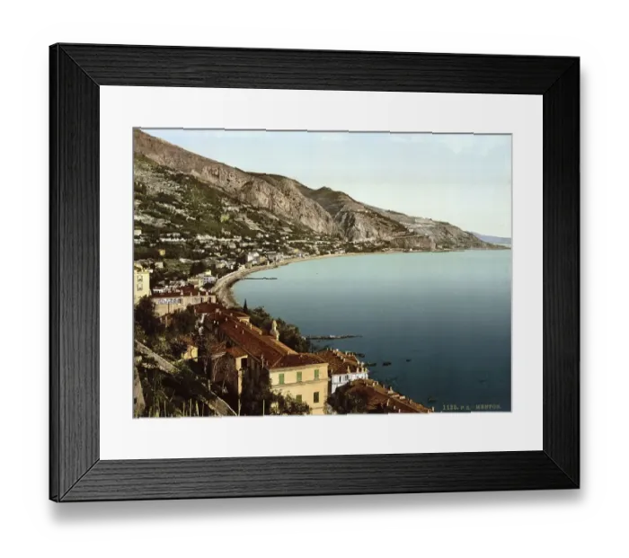 Framed Print : Menton on the Riviera, France, c Framed Print : Menton on the Riviera, France, c