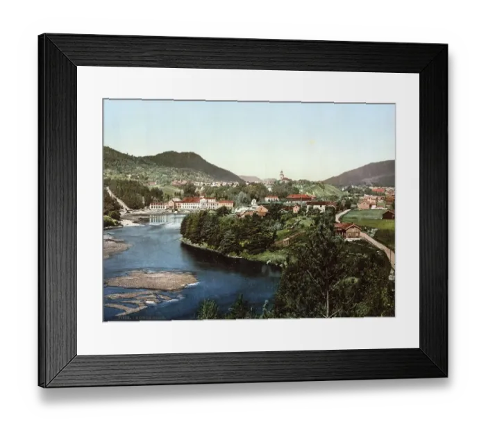 Framed Print : Kongsberg, Koenigsberg, a town and municipality in Buskerud