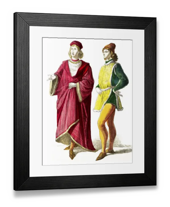Framed Print : Muenchener Bilderbogen, Costumes