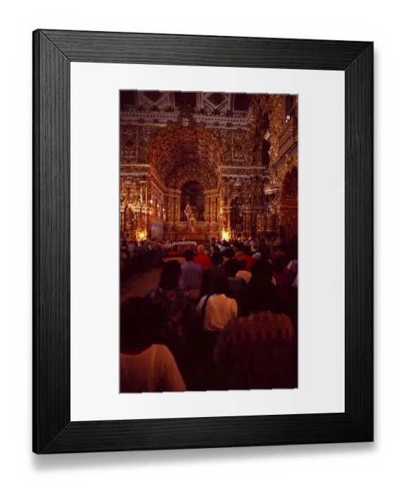Framed Print : Mexico: Mass in the church of Oaxaca