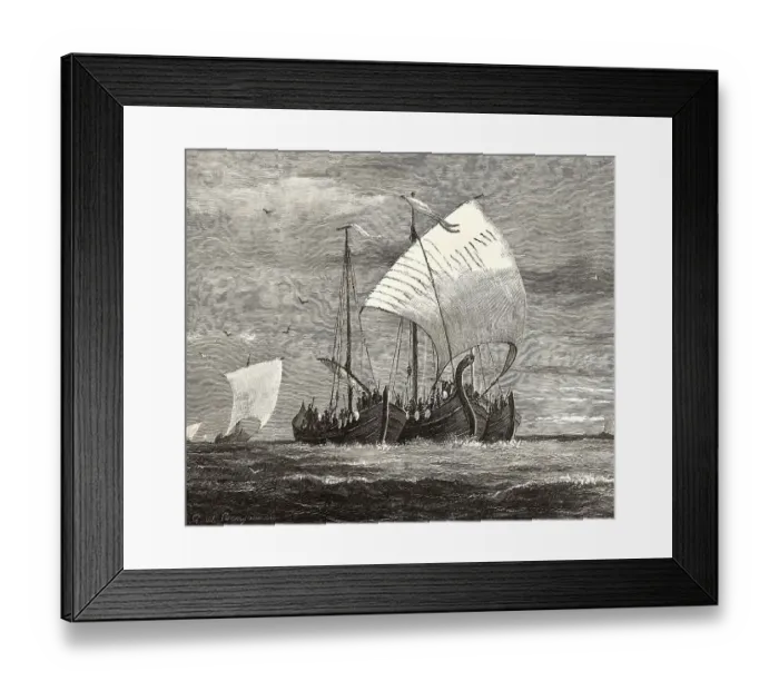 Framed Print : The Vikings crossing the North Sea Framed Print : The Vikings crossing the North Sea