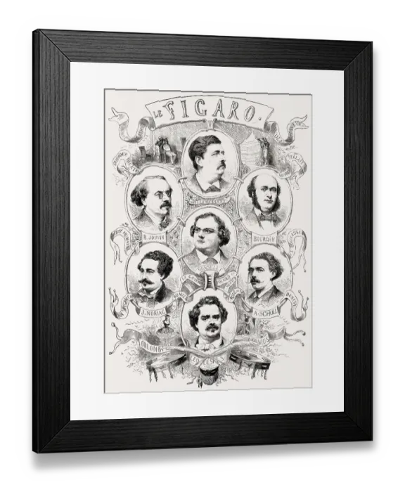 Framed Print : Journalists of Le Figaro, French daily morning newspaper