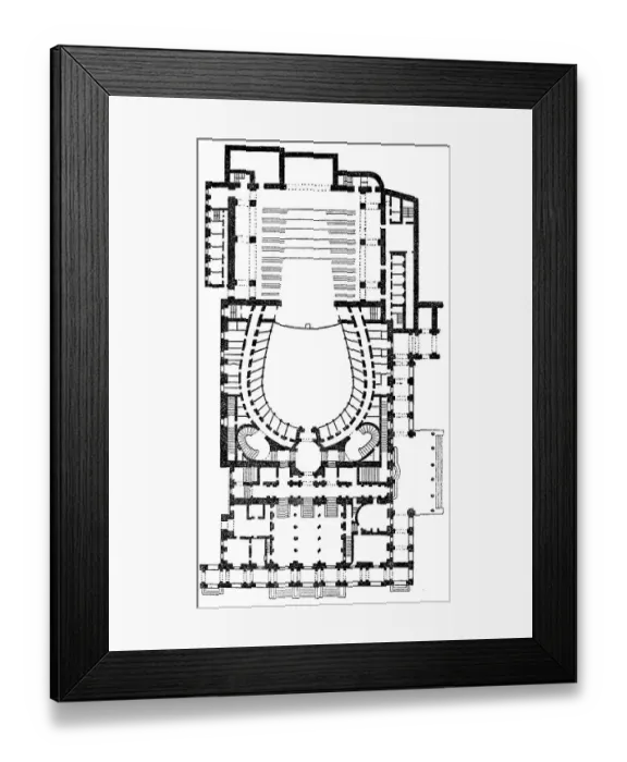 Framed Print : Ground plan of the Teatro Carlo Felice