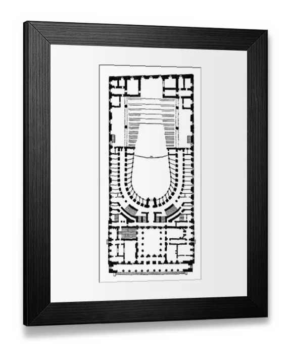 Framed Print : Ground plan of Teatro Regio di Parma Framed Print : Ground plan of Teatro Regio di Parma