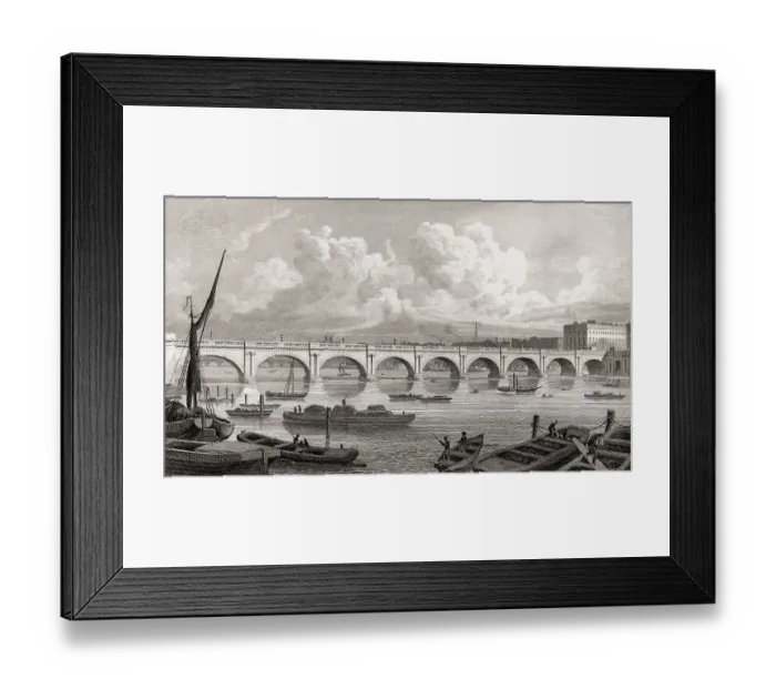 Framed Print : Waterloo Bridge, London, UK, illustration by Th