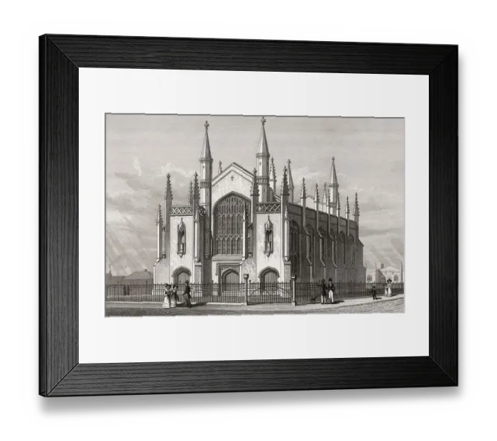 Framed Print : New Church Stepney, London, illustration by Th