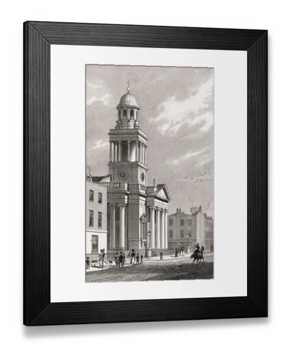 Framed Print : Chapel of Ease, Mary-le-Bone, Stafford Street New Road Framed Print : Chapel of Ease, Mary-le-Bone, Stafford Street New Road