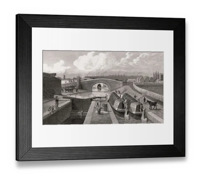 Framed Print : The Double Lock and East Entrance to the Islington Tunnel