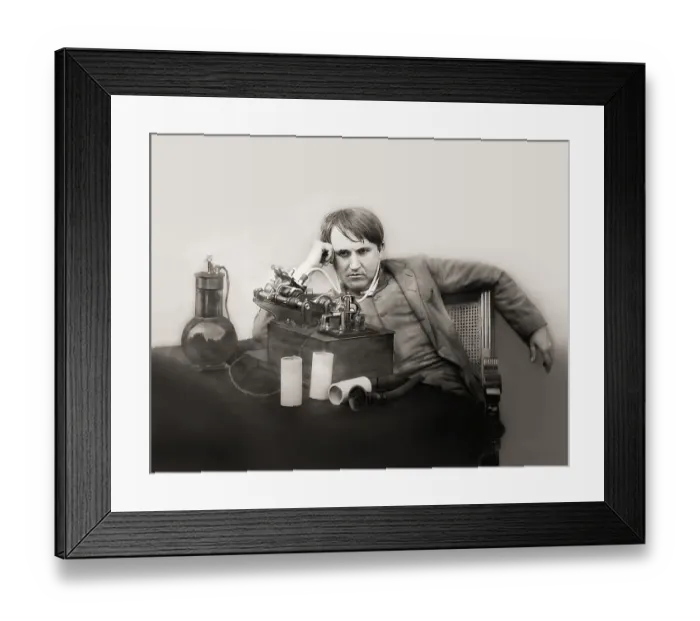 Framed Print : Thomas Edison at his Laboratory on 16 June 1888