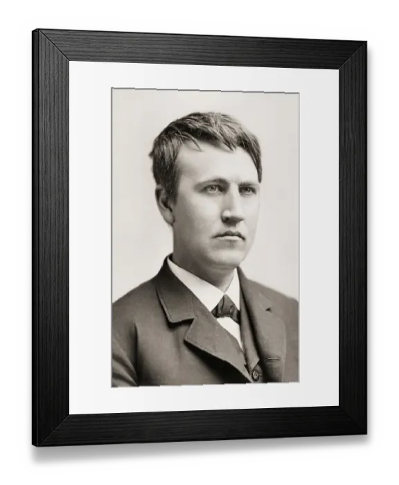 Framed Print : Portrait of Thomas Alva Edison as a young man