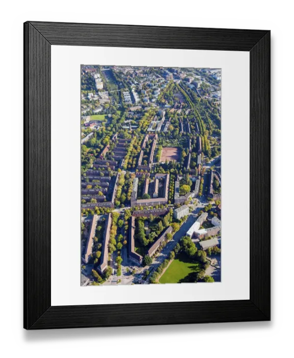 Framed Print : Aerial view of residential buildings of the 50s and 60s Framed Print : Aerial view of residential buildings of the 50s and 60s
