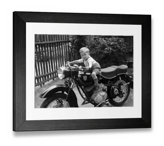 Framed Print : Retro, motorbike eagle in the 50s Framed Print : Retro, motorbike eagle in the 50s