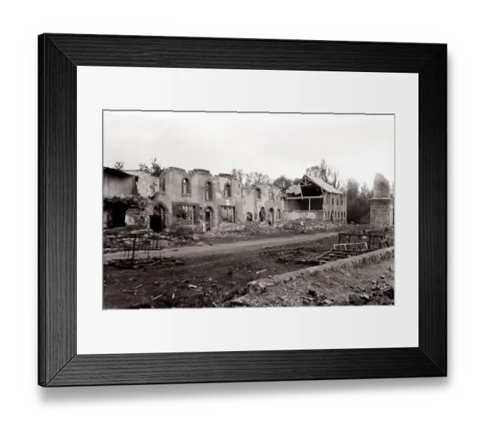 Framed Print : French village destroyed by mortar shells Framed Print : French village destroyed by mortar shells