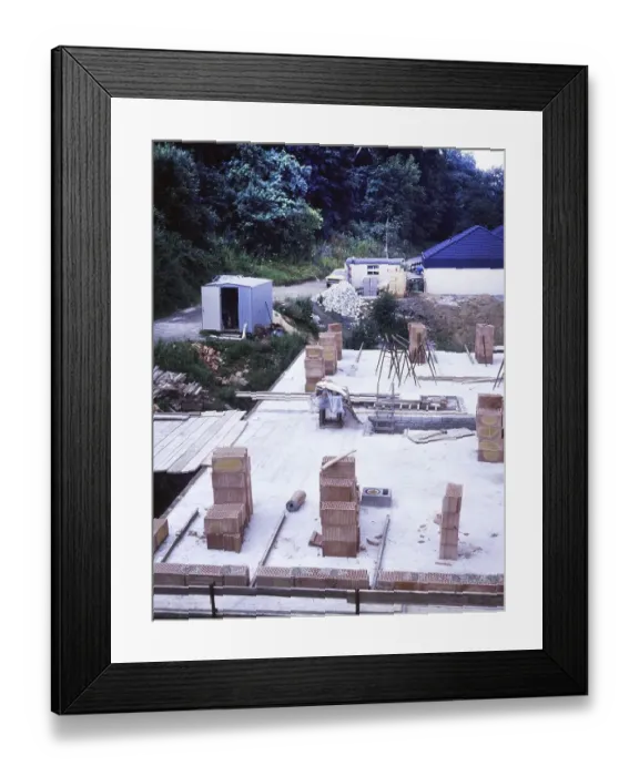 Framed Print : Iserlohn. Shell of a residential building ca