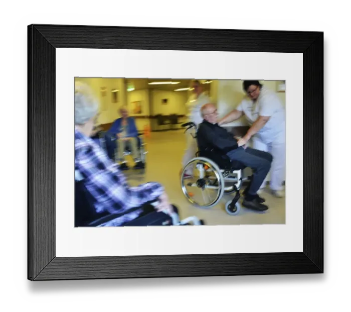 Framed Print : Exemplary care in old people's homes