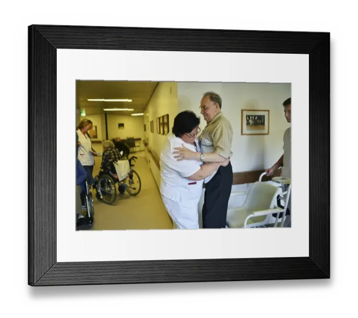 Framed Print : Exemplary care in old people's homes