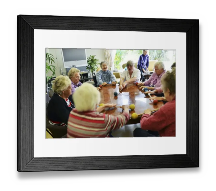 Framed Print : Exemplary care in old people's homes