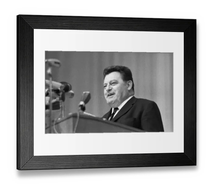 Framed Print : With the slogan Safe into the 70s Framed Print : With the slogan Safe into the 70s