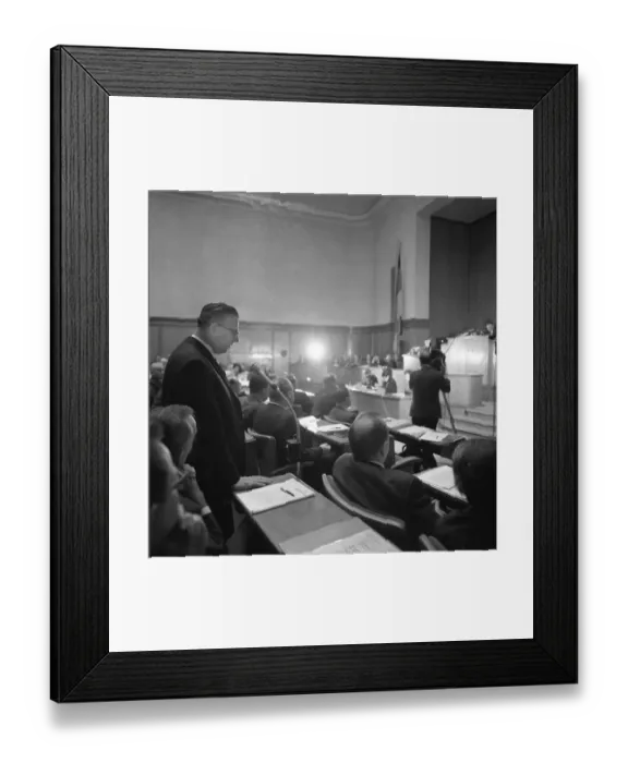 Framed Print : Session of the North Rhine-Westphalian Parliament in 1965 in Duesseldorf