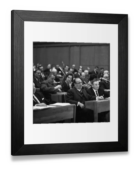 Framed Print : Session of the North Rhine-Westphalian Parliament in 1965 in Duesseldorf