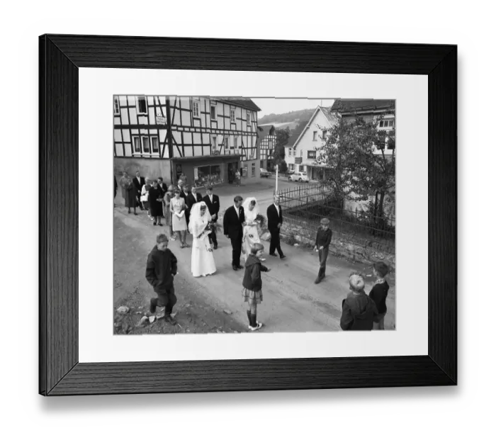 Framed Print : Bridal couples and weddings in 1966 in Sauerland