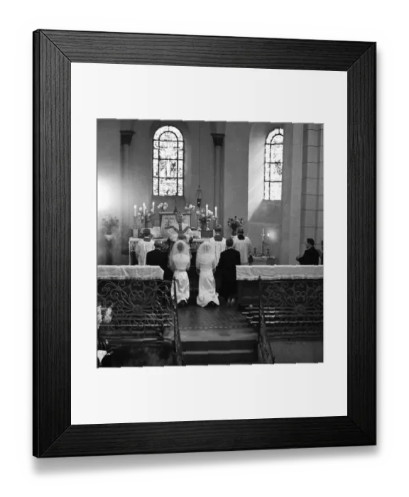 Framed Print : Bridal couples and weddings in 1966 in Sauerland