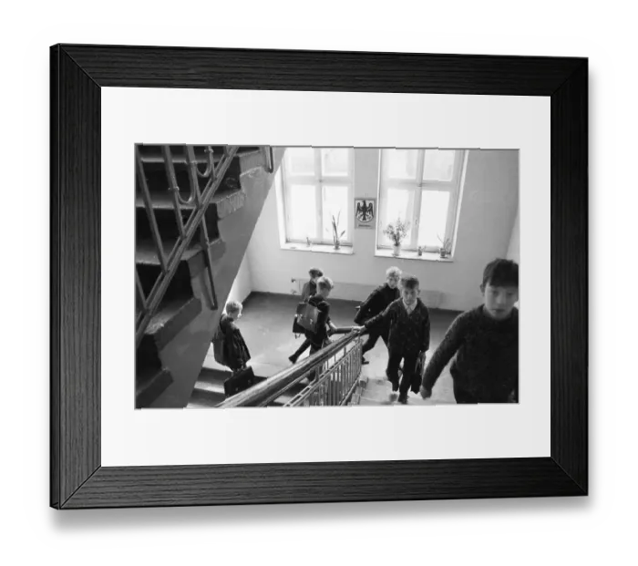 Framed Print : Pupil and teacher in a secondary school in Bochum in 1965