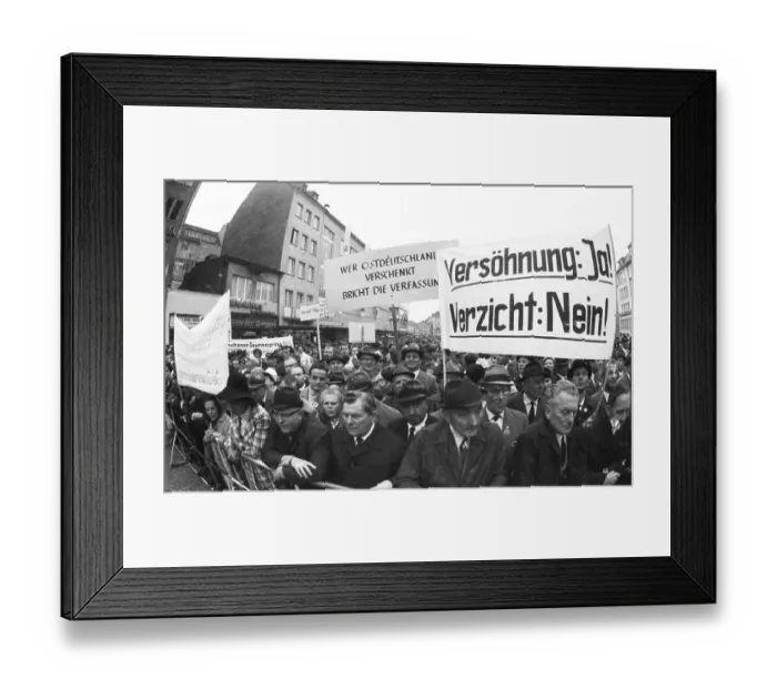 Framed Print : An expellees rally on 30 May 1970 in Bonn with the NPD