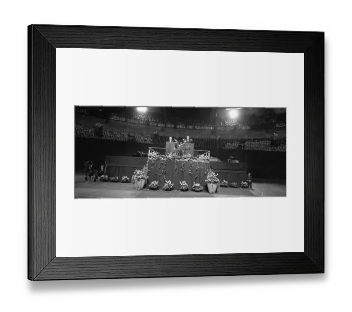 Framed Print : Performance and show by US revivalist Billy Graham on 2