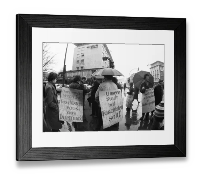Framed Print : Protest action by young people from Dortmund on 25 Framed Print : Protest action by young people from Dortmund on 25