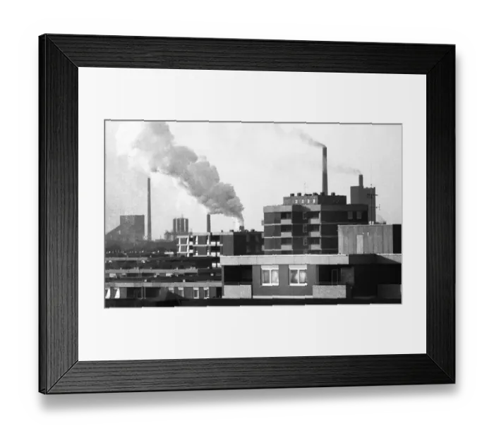 Framed Print : Negative highlights in the Ruhr area in the years 1965 to 1971