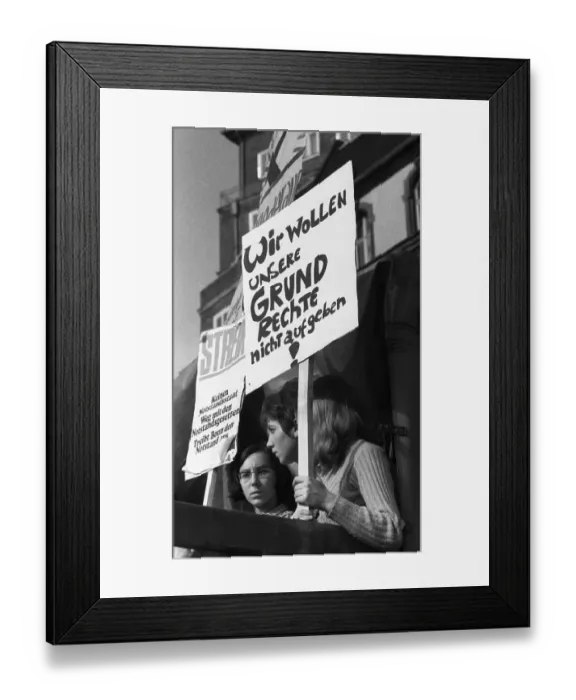 Framed Print : The Ruhr Action against the Emergency Laws in 1968 turned against the emergency legislation with numerous local actions