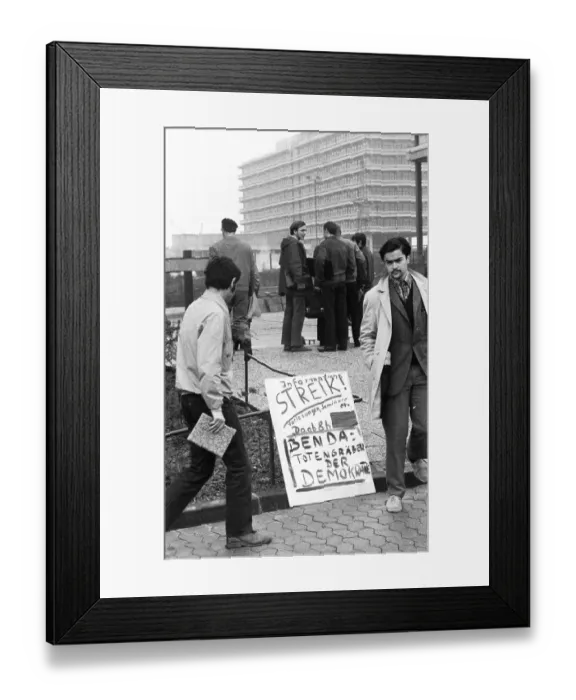 Framed Print : The Ruhr Action against the Emergency Laws in 1968 turned against the emergency legislation with numerous local actions
