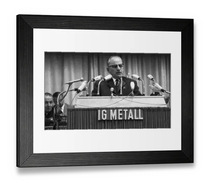 Framed Print : The Central Conference of the Metalworkers Union (IGM) on 5