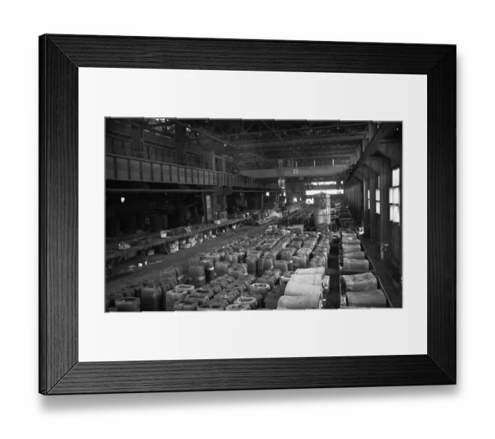 Framed Print : Steel production at Hoesch AG Westfalenhuette in 1966 in Dortmund