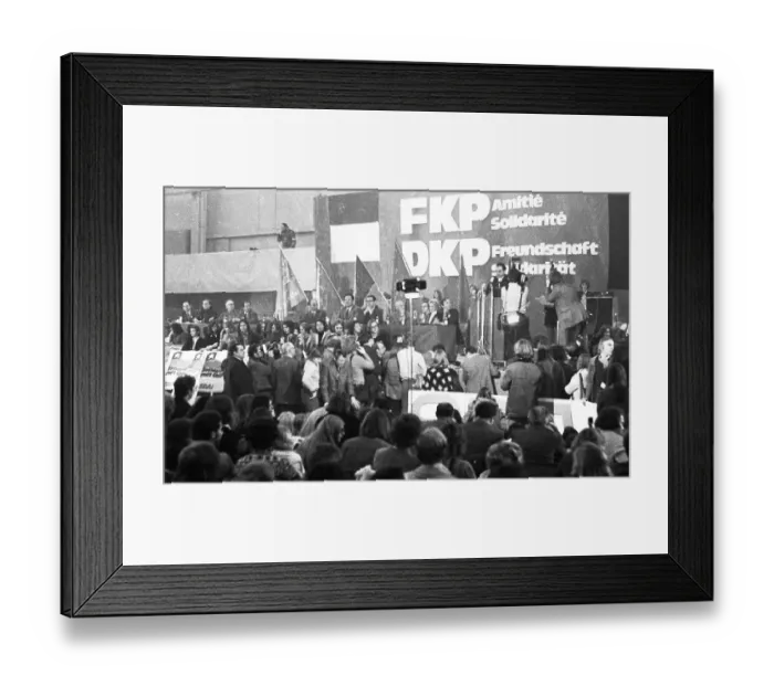 Framed Print : A rally of the German Communist Party (DKP) with the French Communist Party (FKP)