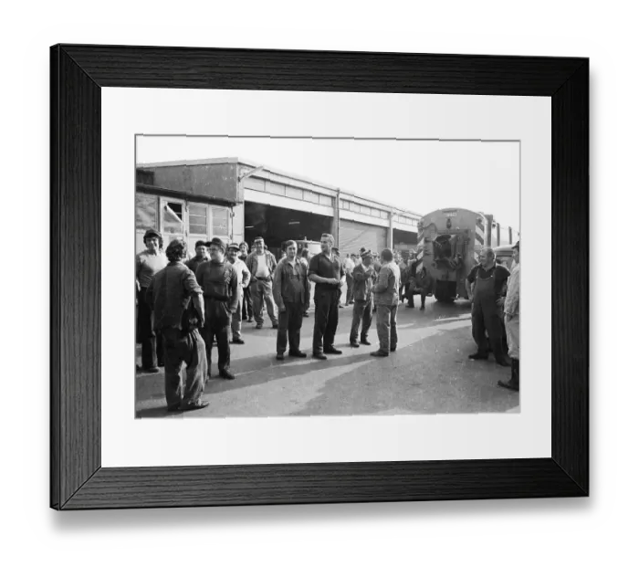 Framed Print : In 1973 there were numerous spontaneous work stoppages in the Federal Republic of Germany