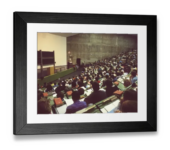 Framed Print : Bochum. Lectures at the Ruhr University with partial overcrowding ca 1990
