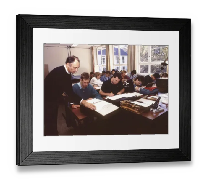 Framed Print : Ruhr area. Teaching in theory and practice at a vocational school ca