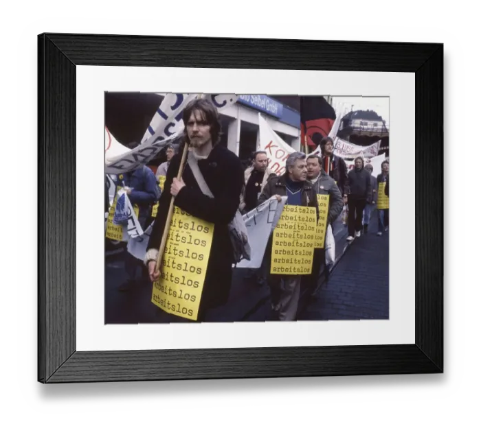 Framed Print : Cologne Demonstration of ZAK on 22 11 1986 against unemployment